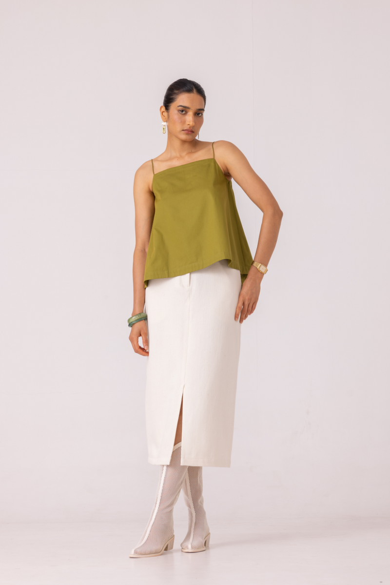 Wendy Green Flared Top cotton by The Summer House for women Worldwide