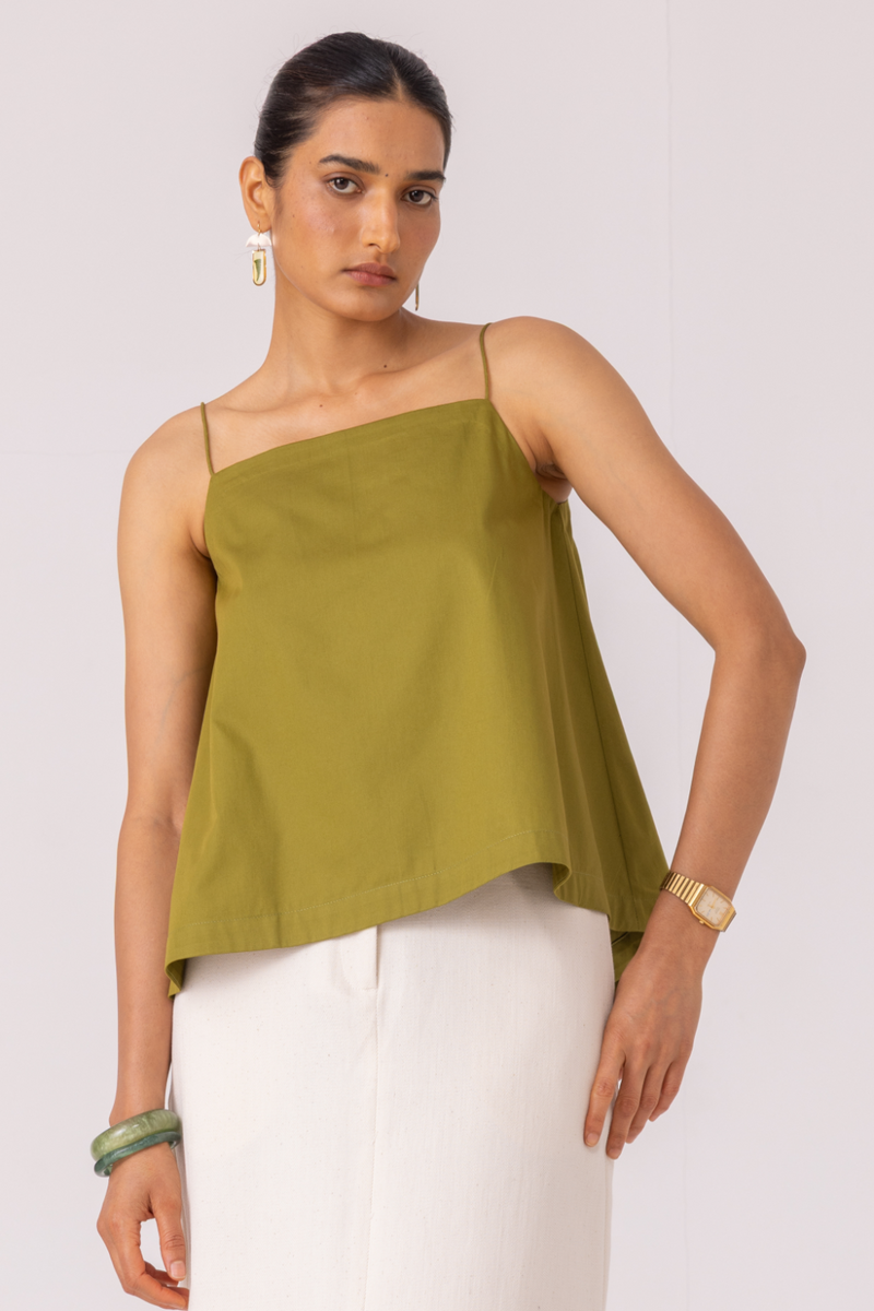 Wendy Green Flared Top cotton by The Summer House for women Worldwide