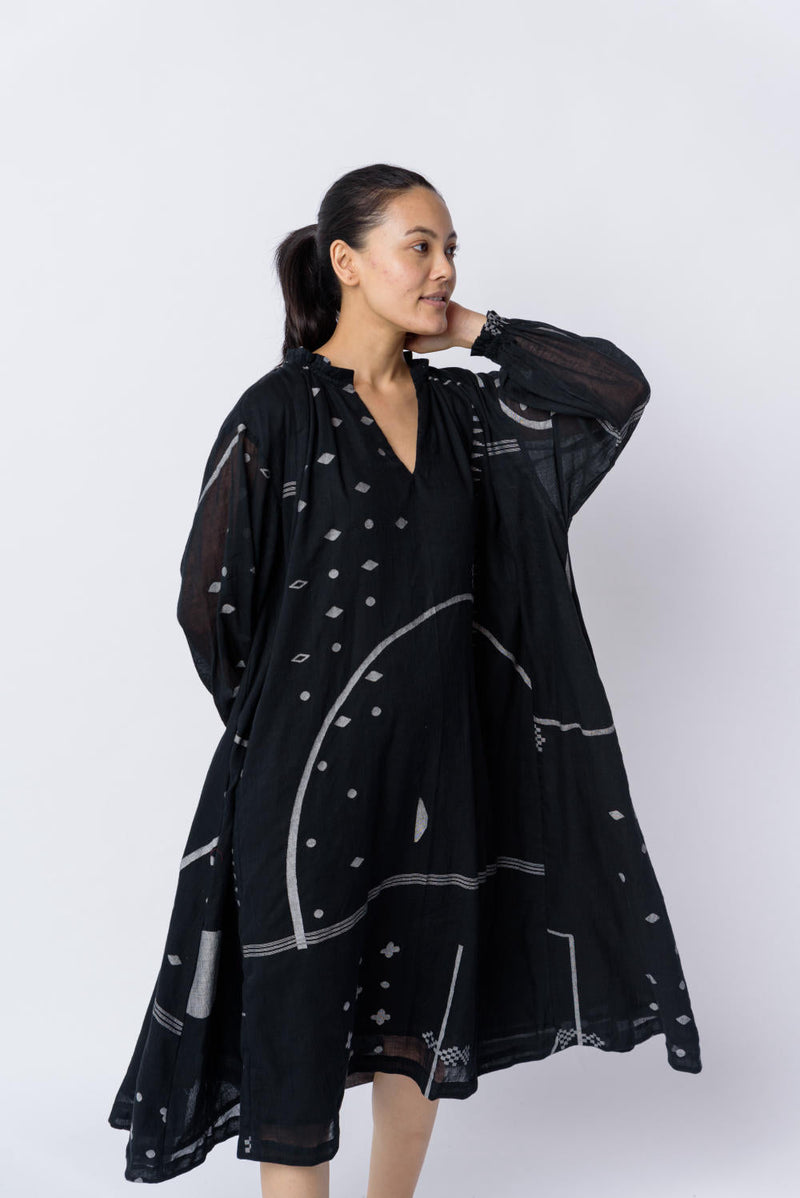 Whimsy flared dress - Black Dress by World of Crow in black color for women Worldwide