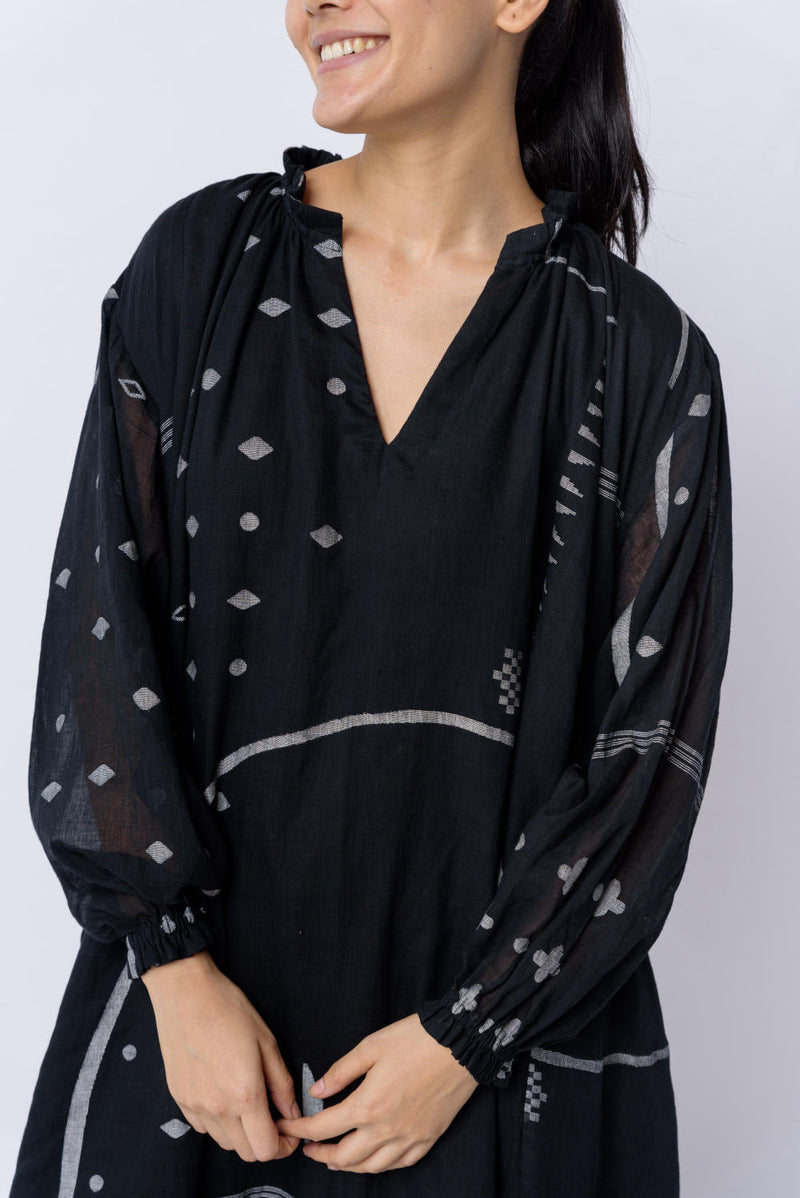 Whimsy flared dress - Black Dress by World of Crow in black color for women Worldwide