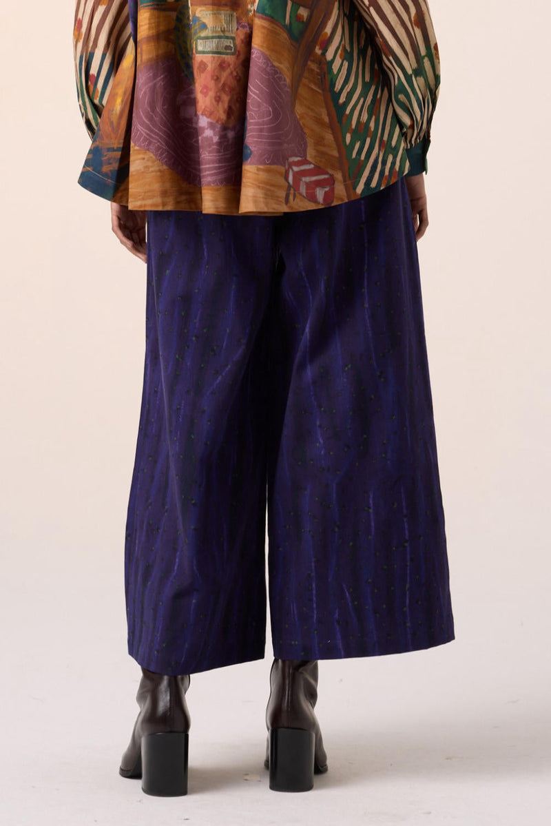 WIDE LEG PANT -PURPLE HOME ALONE cotton by CORD for women Worldwide