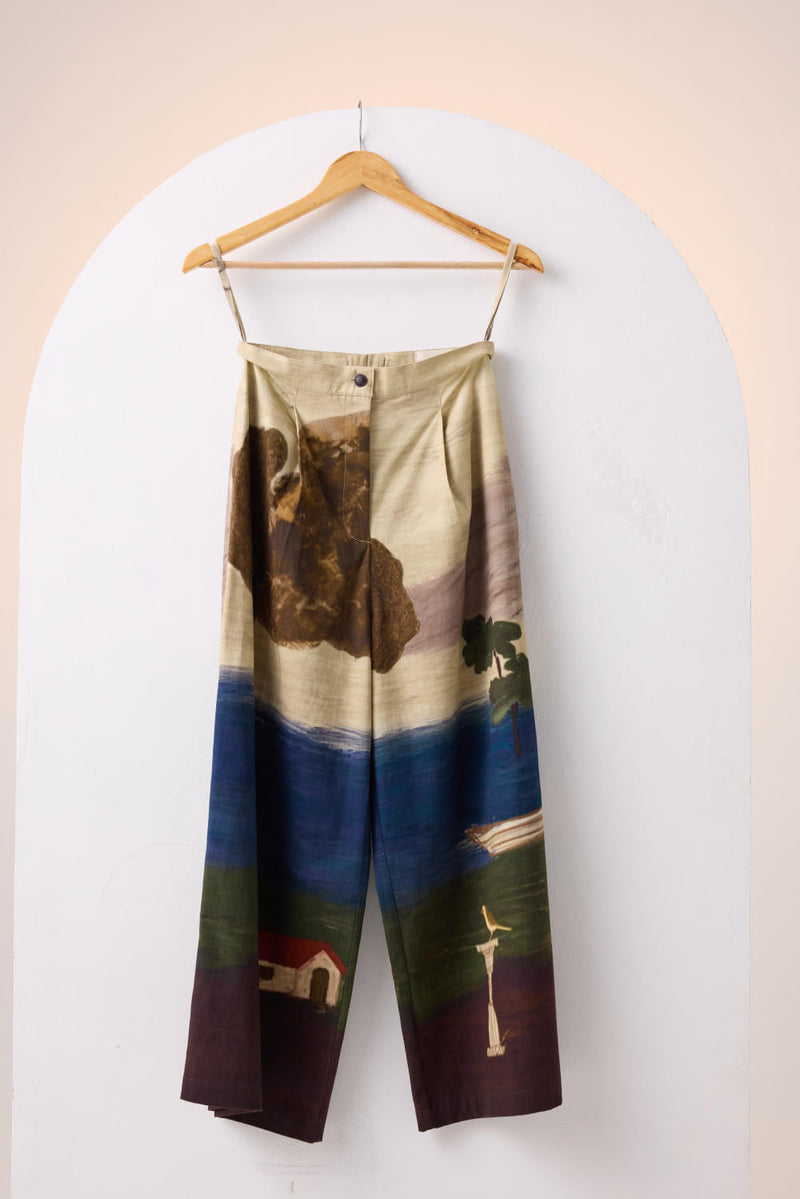 WIDE LEG PANT -VILLAGE PRINT cotton by CORD for women Worldwide