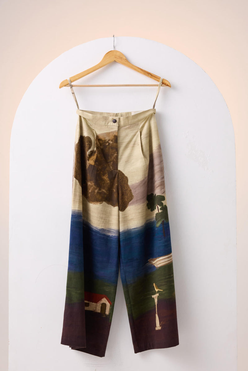 WIDE LEG PANT -VILLAGE PRINT cotton by CORD for women Worldwide