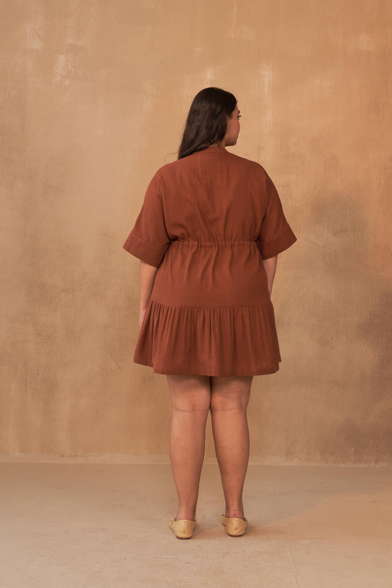 Wildflower Bloom Kala Cotton Dress cotton by SUI in brown color for women Worldwide