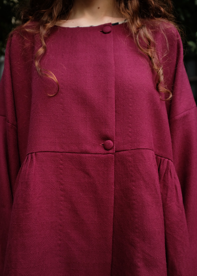 Willow Coat - Wine by MASON AND MILL for women Worldwide