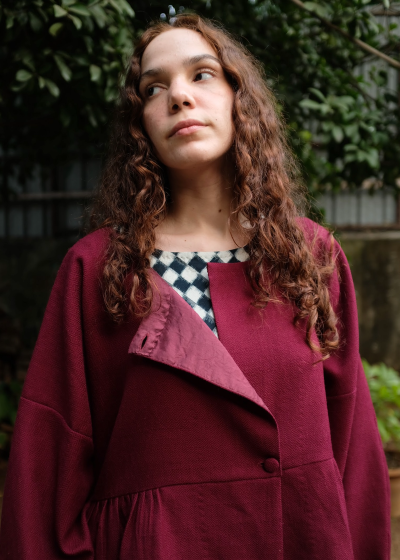 Willow Coat - Wine by MASON AND MILL for women Worldwide