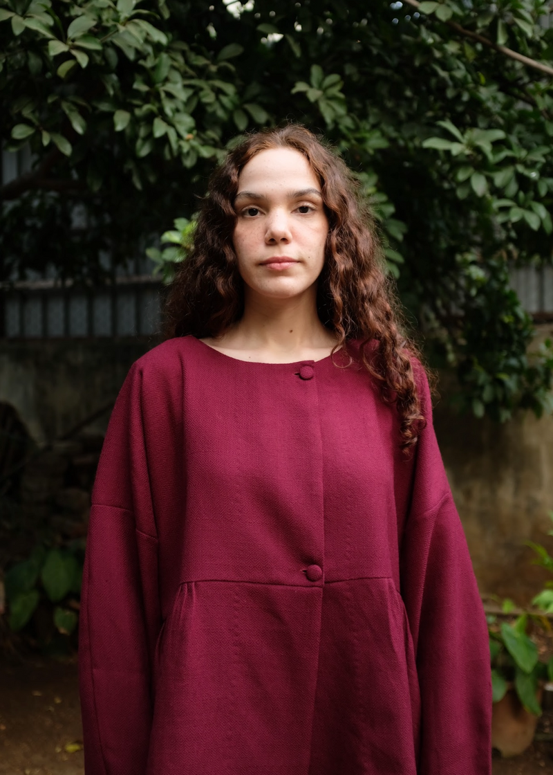 Willow Coat - Wine by MASON AND MILL for women Worldwide