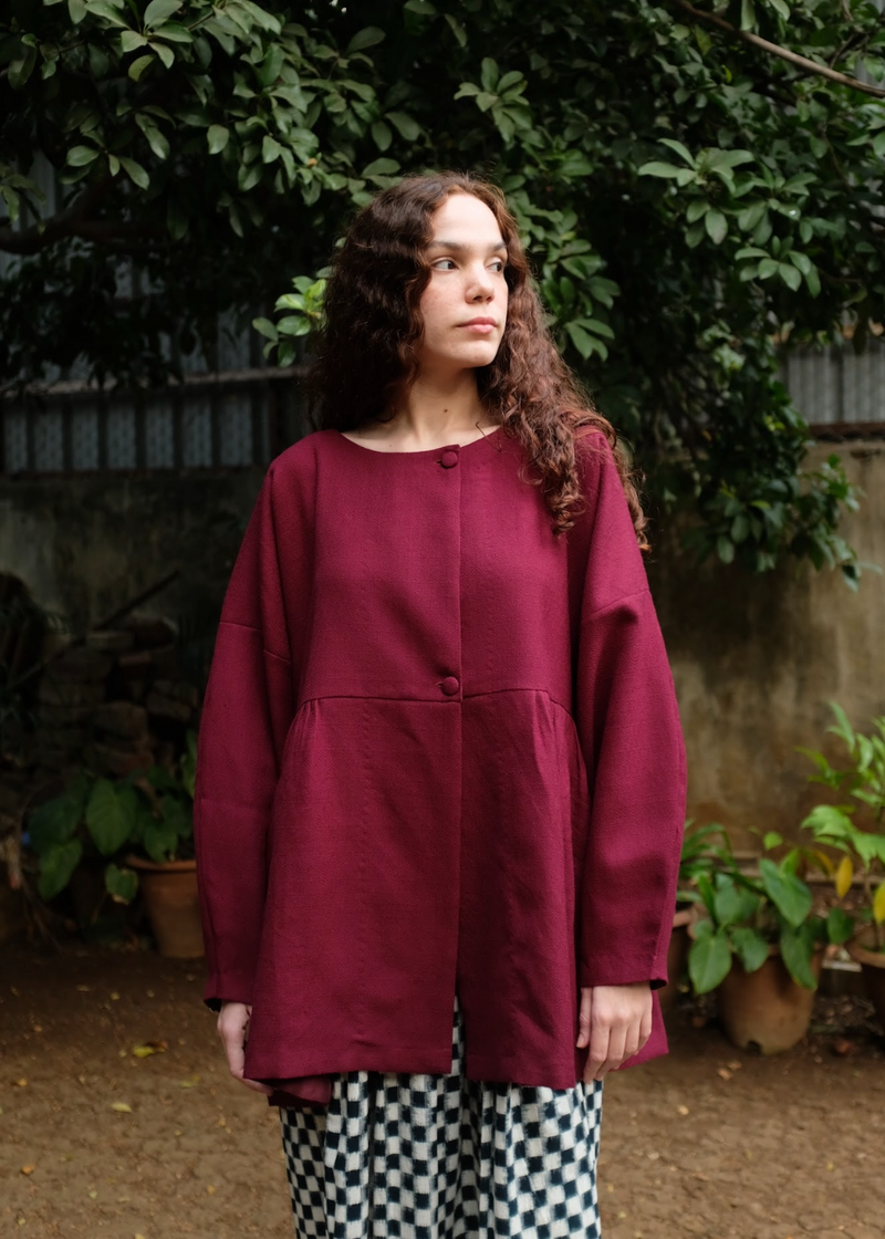 Willow Coat - Wine by MASON AND MILL for women Worldwide