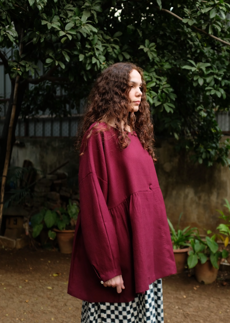 Willow Coat - Wine by MASON AND MILL for women Worldwide