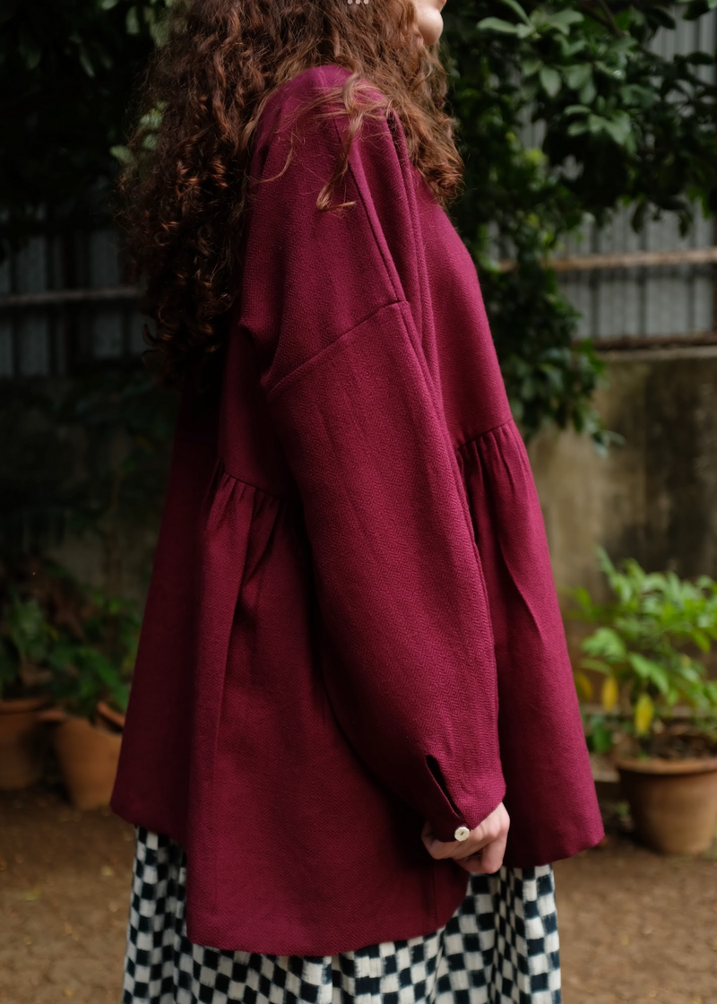 Willow Coat - Wine by MASON AND MILL for women Worldwide