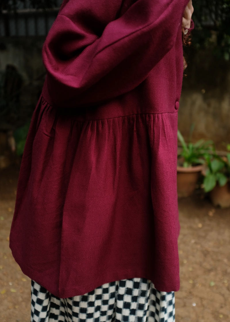 Willow Coat - Wine by MASON AND MILL for women Worldwide