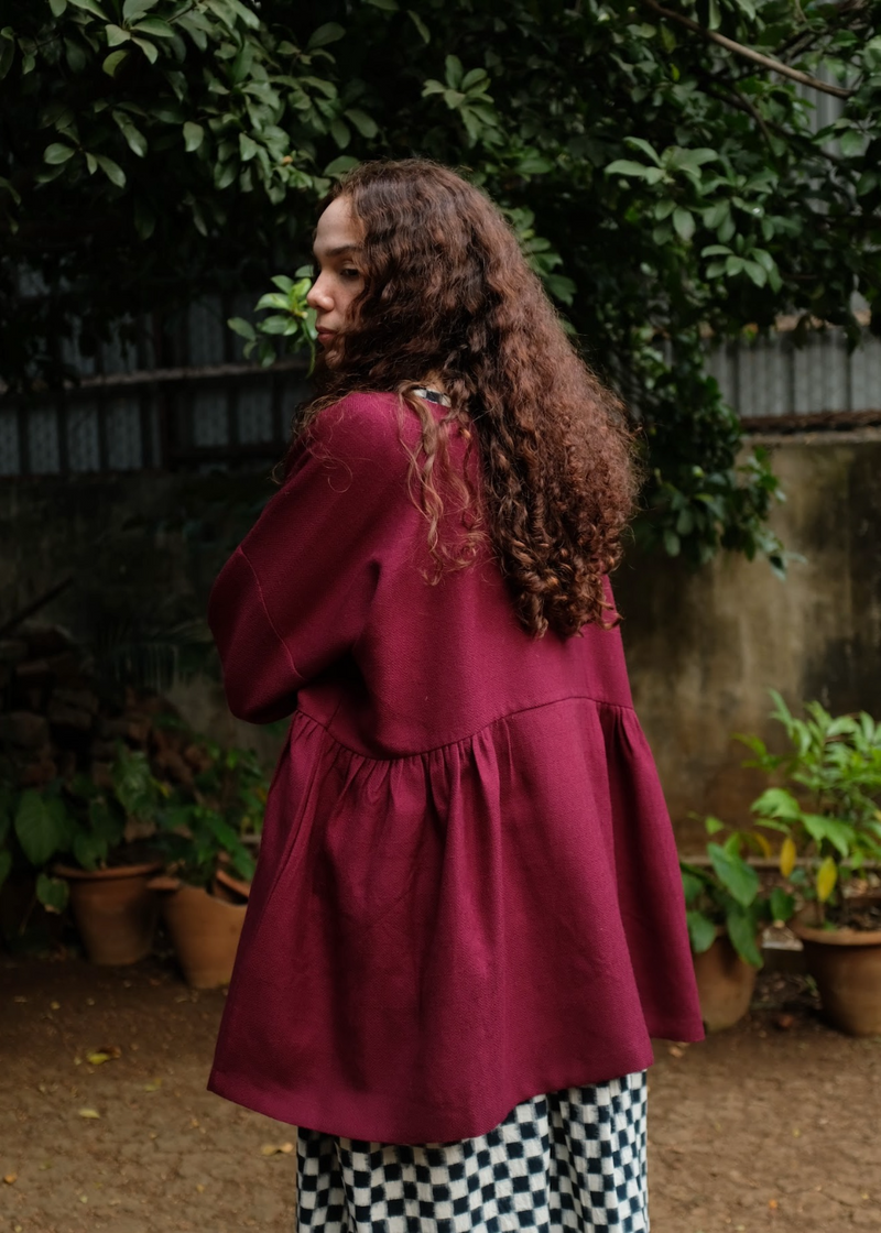 Willow Coat - Wine by MASON AND MILL for women Worldwide