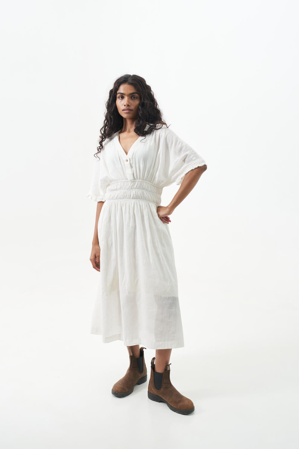 Pure white midi dress - Size S