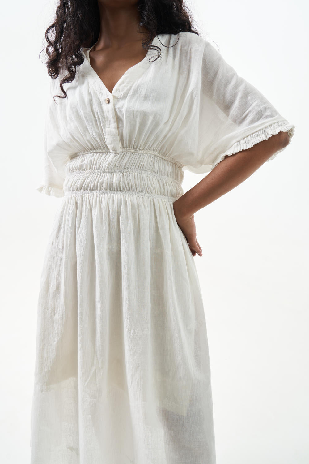 Pure white midi dress - Size S