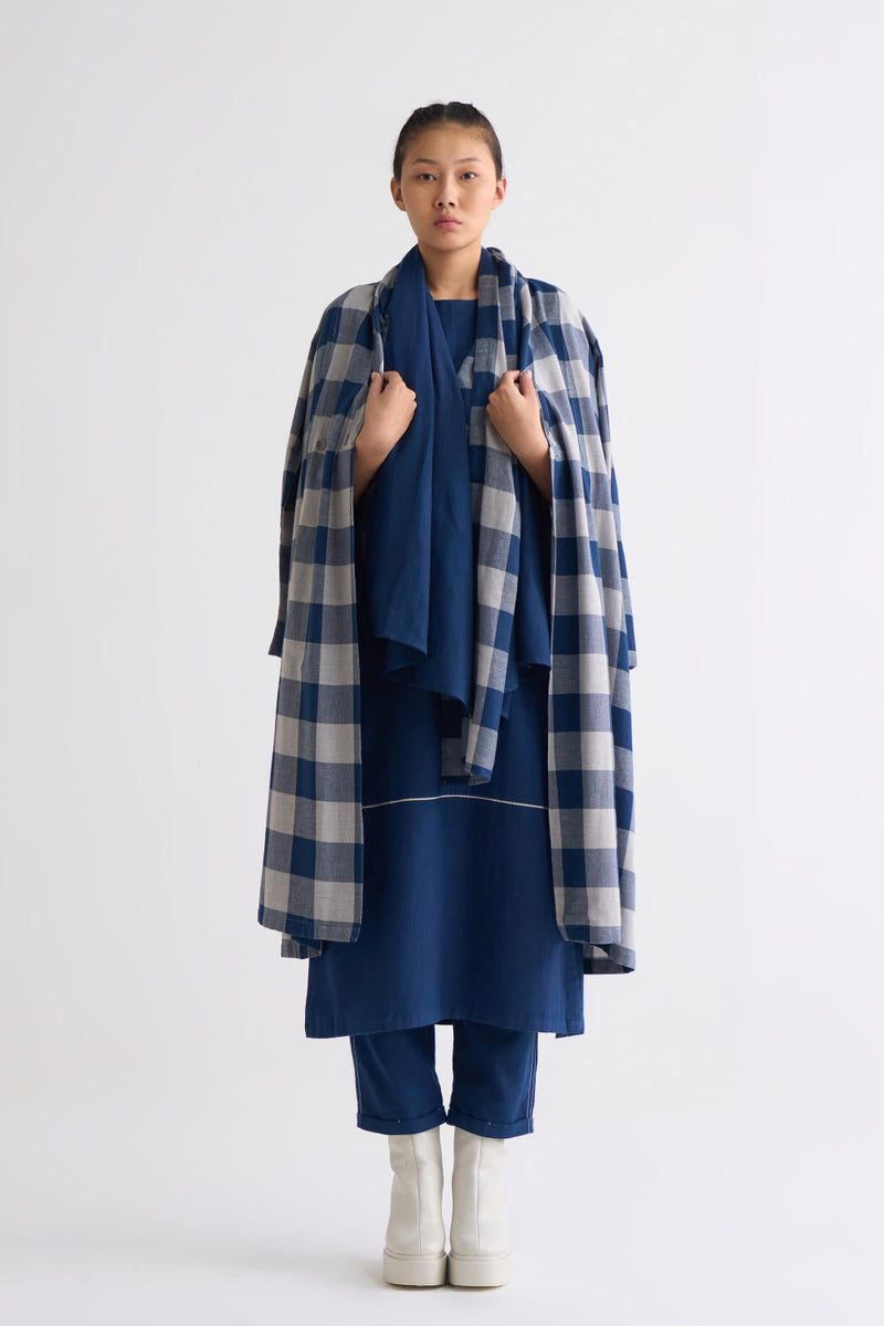 Wrap Collar Overlay Co ord - Navy Co-ord Set,Jackets & Overlays by THREE for women Worldwide