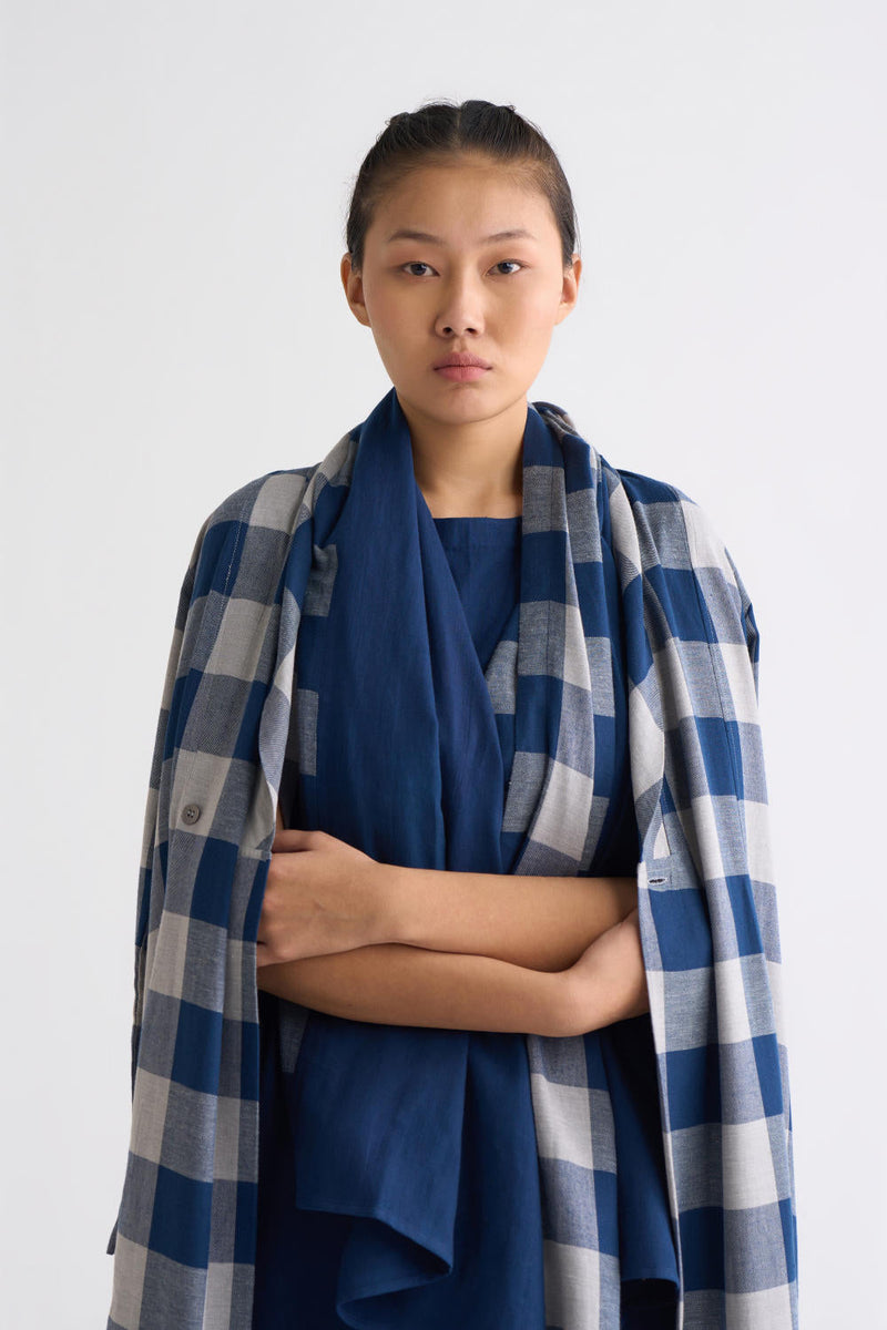 Wrap Collar Overlay Co ord - Navy Co-ord Set,Jackets & Overlays by THREE for women Worldwide