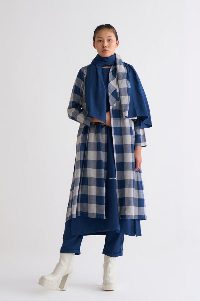 Wrap Collar Overlay Co ord - Navy Co-ord Set,Jackets & Overlays by THREE for women Worldwide