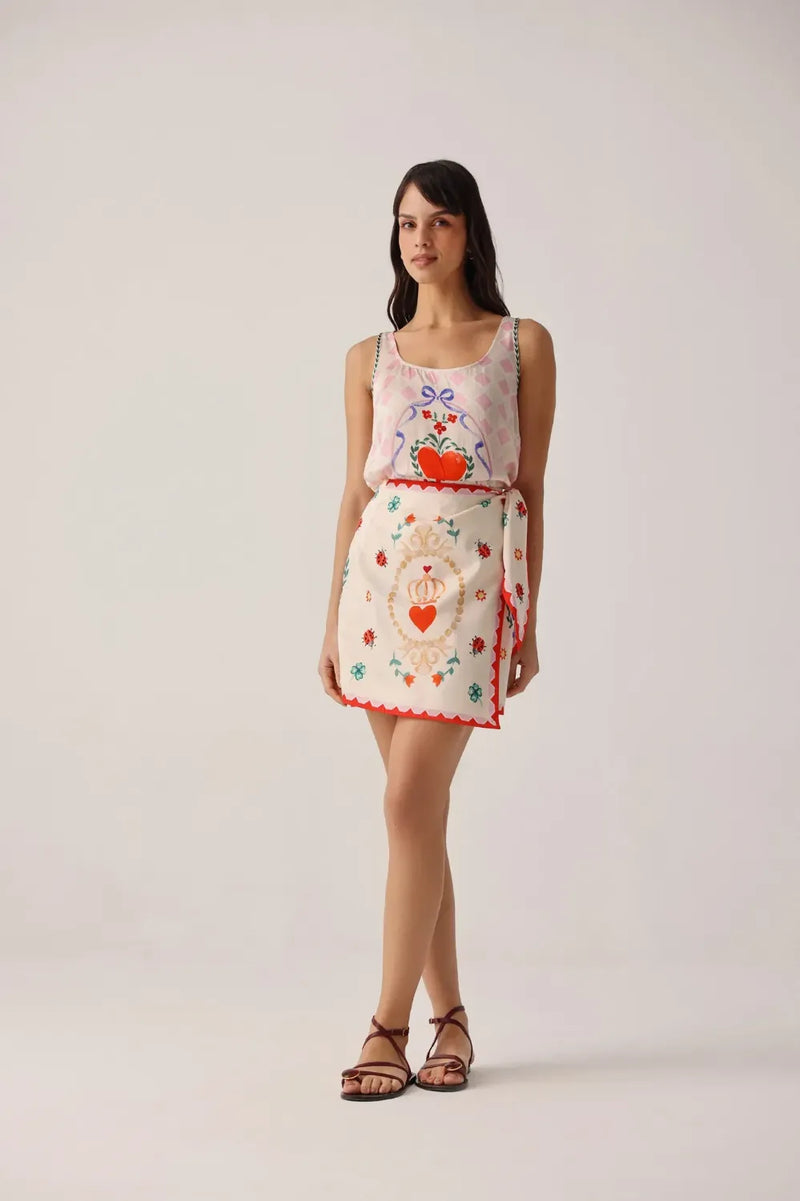 Wrap Me Round Skirt - Tarot satin by NOIB for women Worldwide