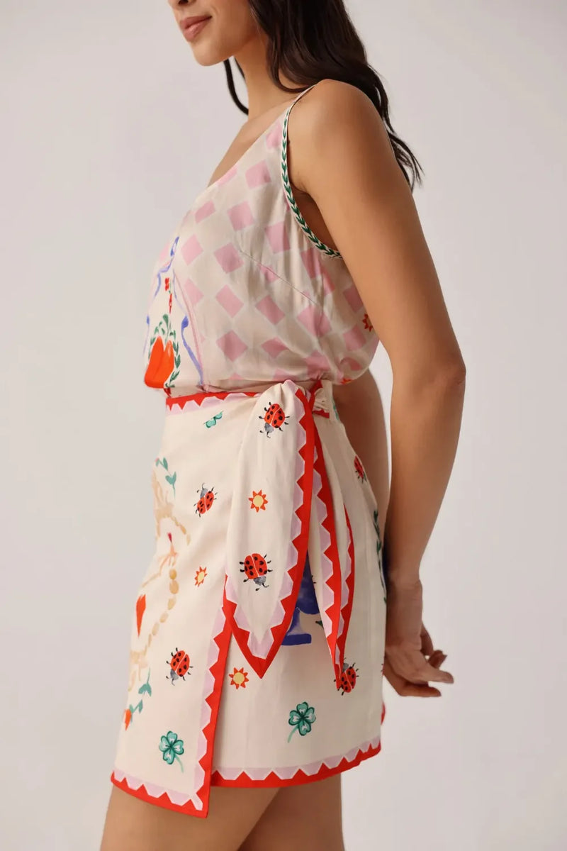 Wrap Me Round Skirt - Tarot satin by NOIB for women Worldwide