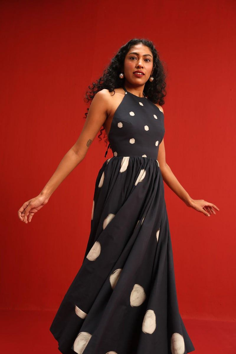 The Vivian Dress cotton by Yam in black color for women Worldwide