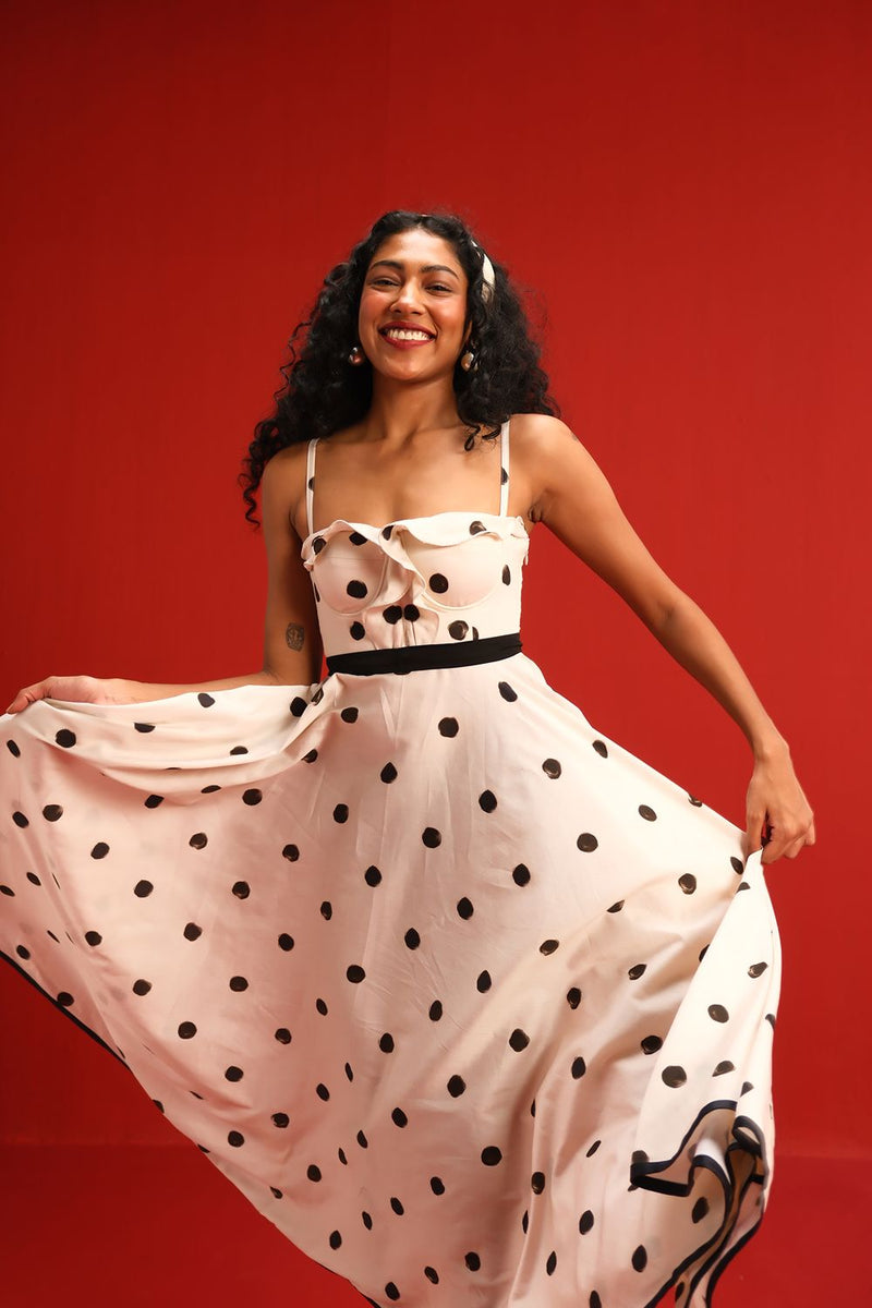 The Monroe Dress satin by Yam in black color for women Worldwide