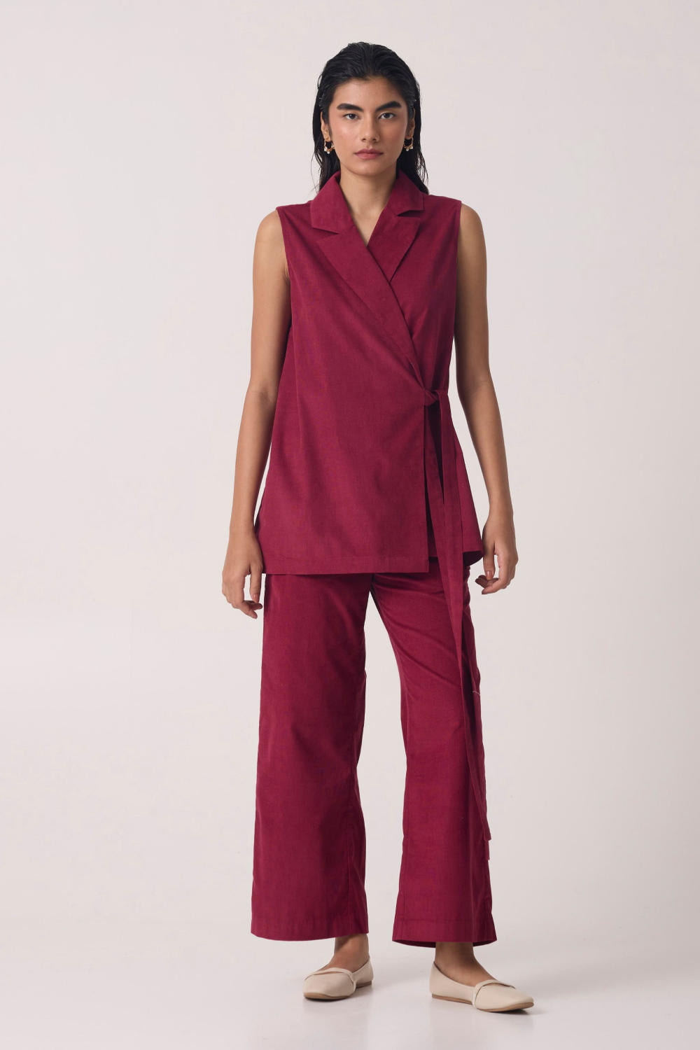 Yacine Cherry Corduroy Co-ord