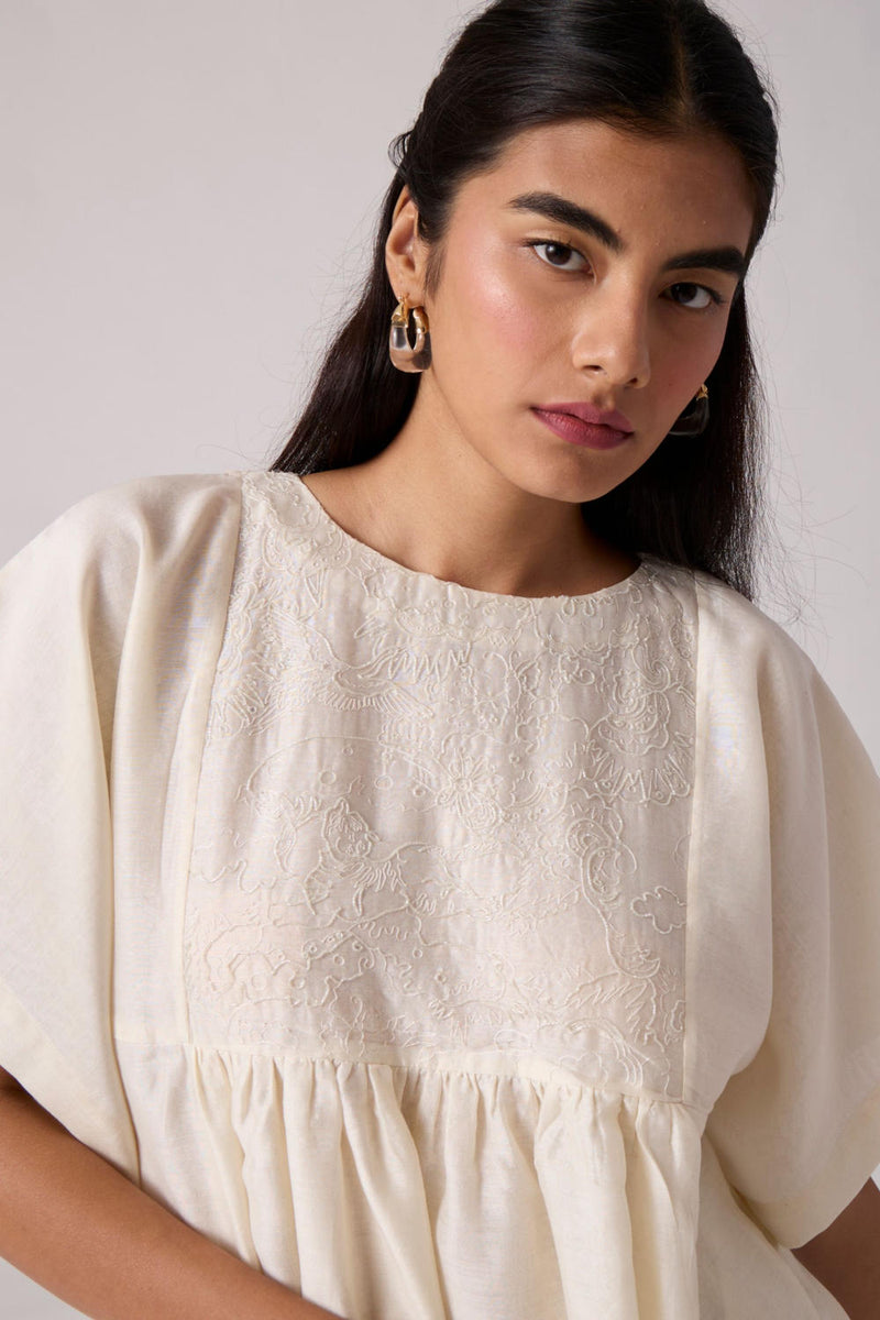 Yara Set Off white chanderi by The Summer House in white color for women Worldwide
