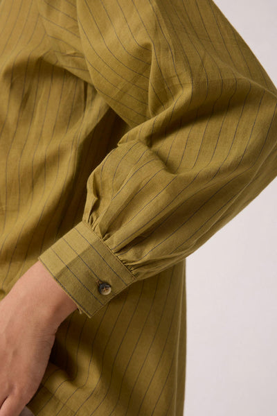 Yeji Olive Handwoven Cotton Shirt