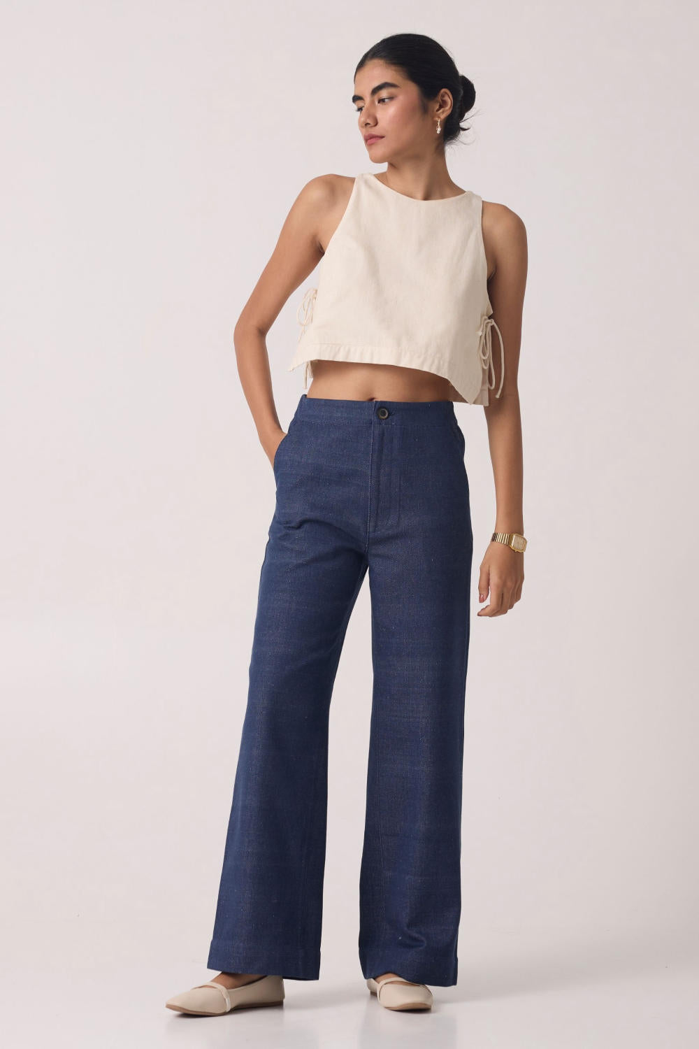 Yelena Handloom Denim Pants