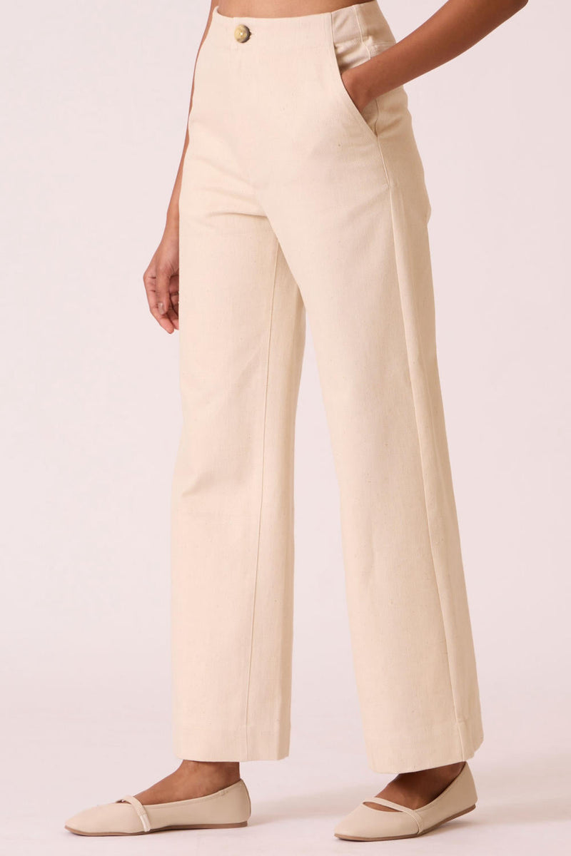 Yelena Off White Handloom Pants cotton by The Summer House for women Worldwide