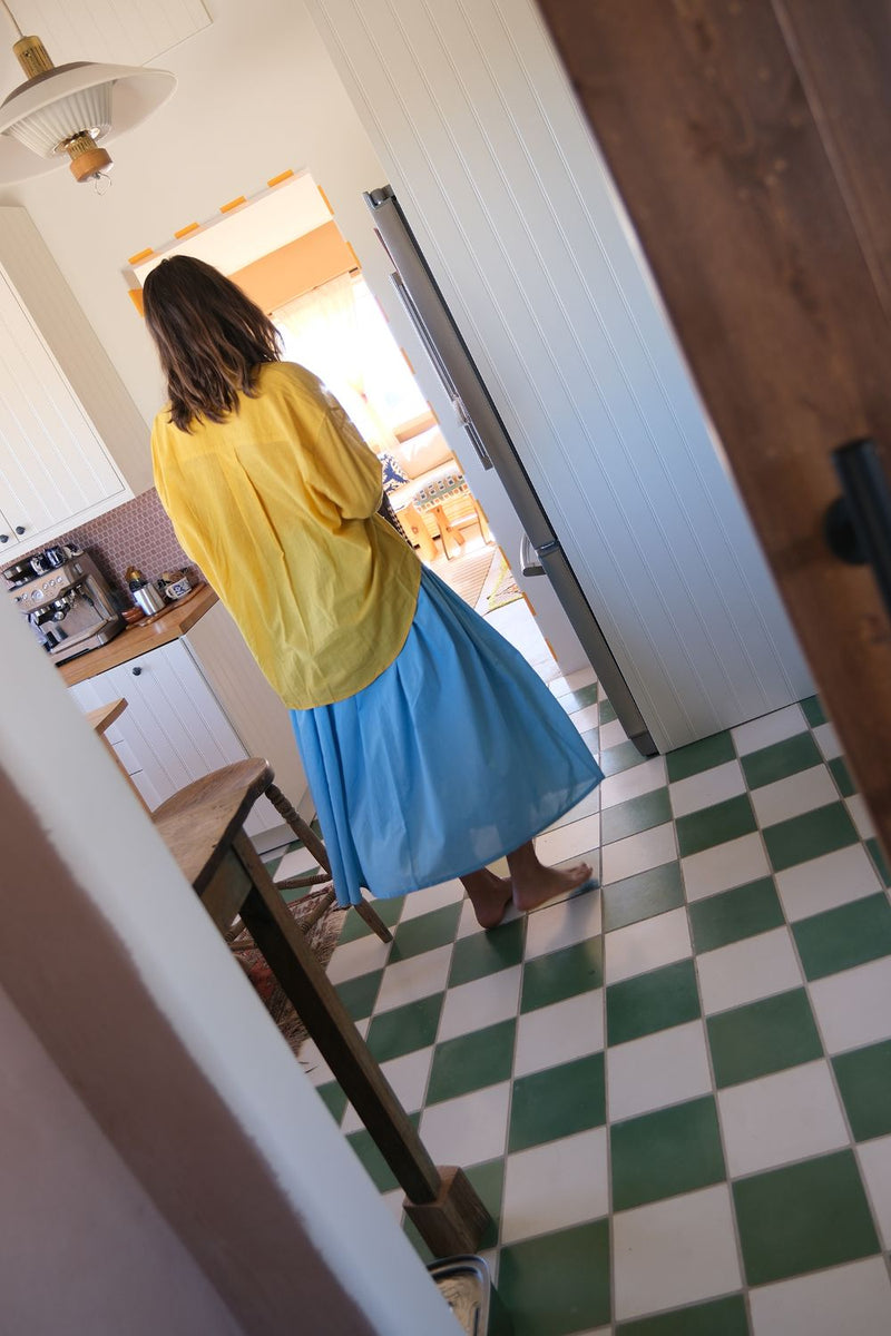 Yellow Button-Down Shirt fine muslin cotton top/shirt by World of Crow in yellow for women Worldwide