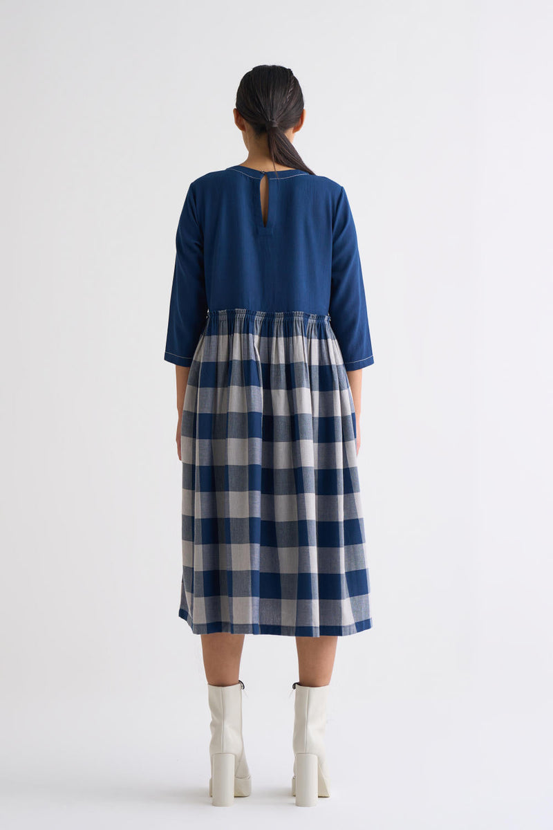 Yoke Dress Co-ord - Navy Dress,Co-ord Set by THREE for women Worldwide