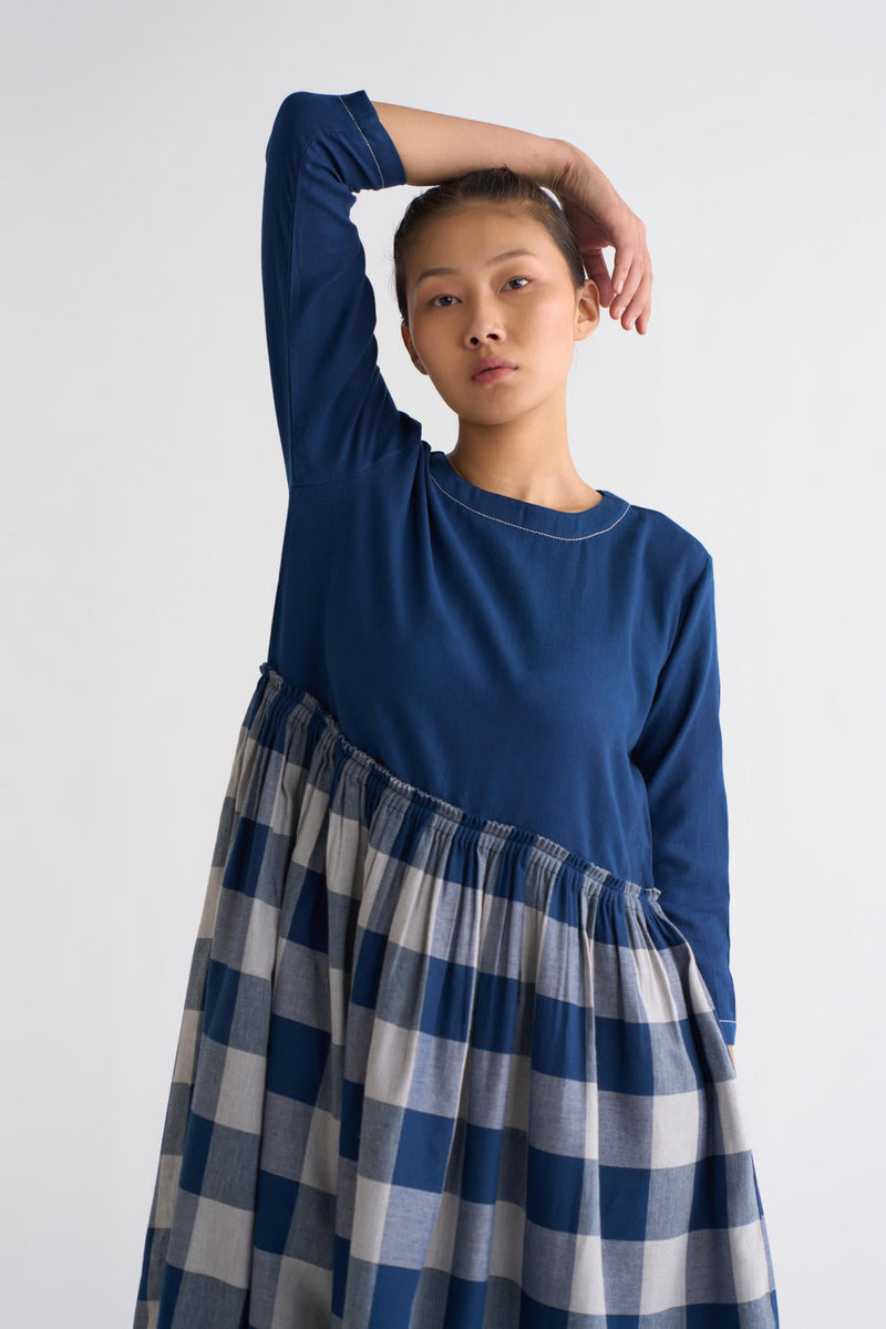 Yoke Dress Co-ord - Navy Dress,Co-ord Set by THREE for women Worldwide