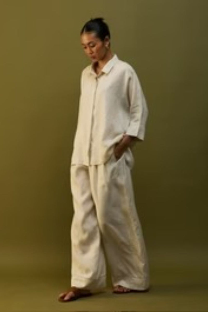 Yoko Forever Linen Co-ord Set - Off White by Manan for Worldwide