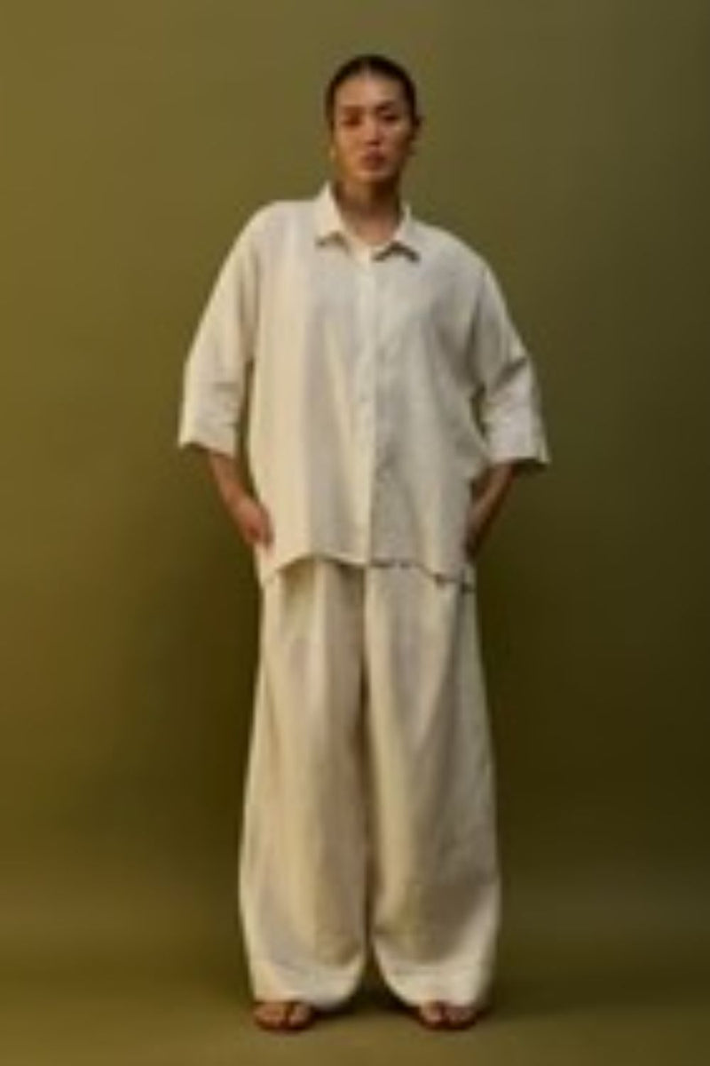 Yoko Forever Linen Co-ord Set - Off White by Manan for Worldwide