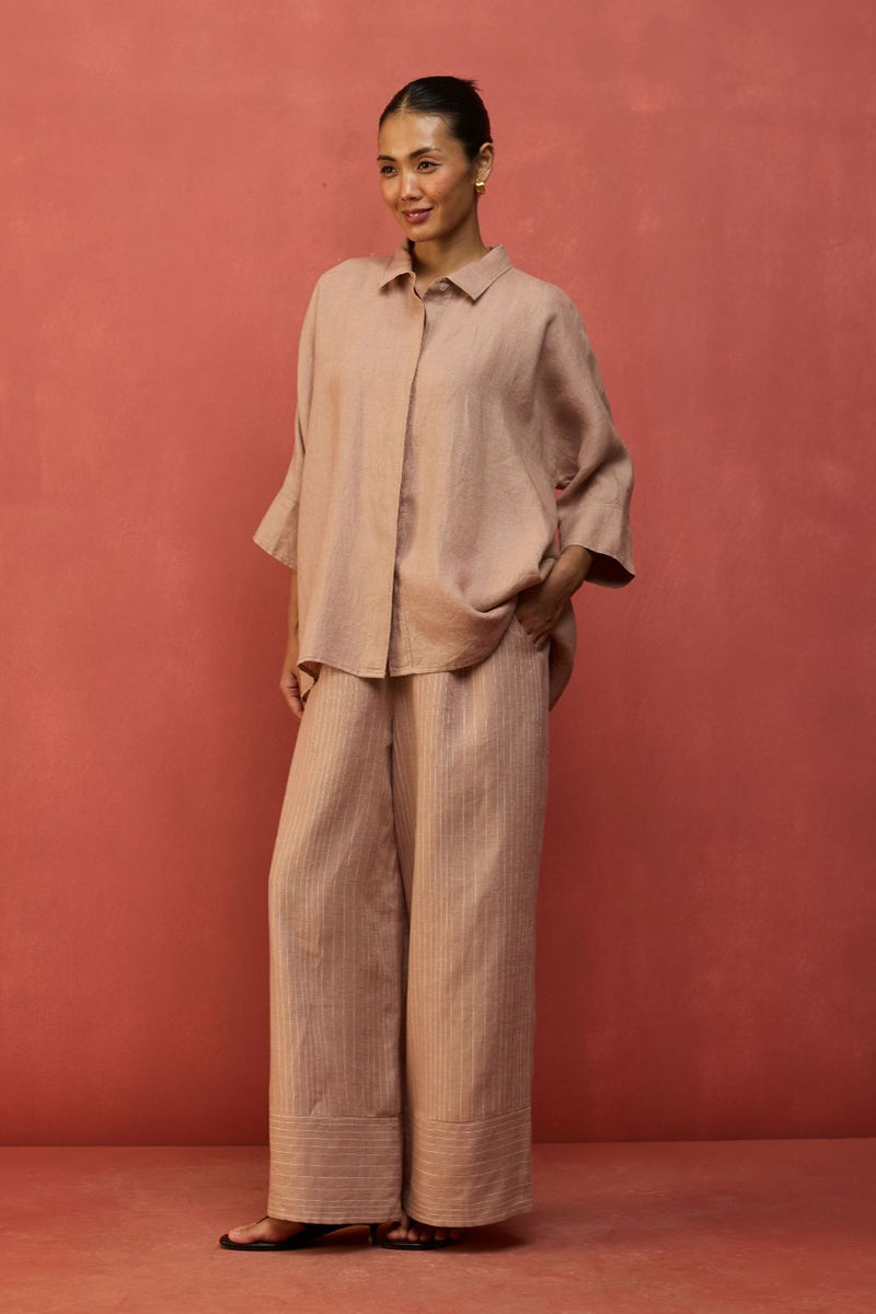 Yoko Forever Linen Co-ord Set - Dusty Rose by Manan for Worldwide