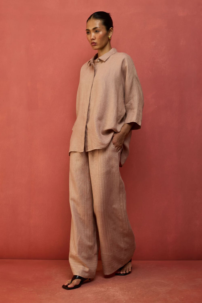 Yoko Forever Linen Shirt - Dusty Rose by Manan for Worldwide