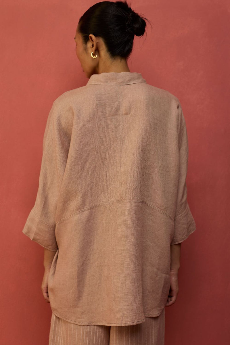 Yoko Forever Linen Shirt - Dusty Rose by Manan for Worldwide