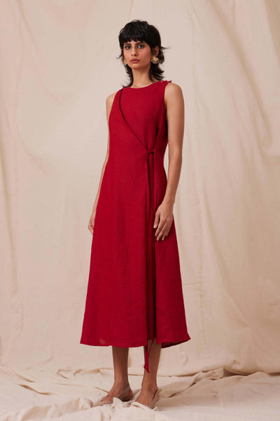 Yola Scarlet Linen Dress