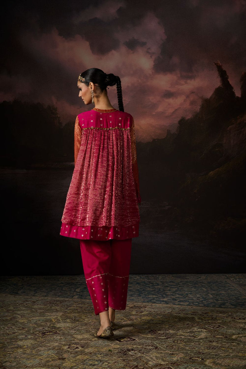 ZAINAB SALWAR chanderi by SWATTI KAPOOR in pink color for women Worldwide