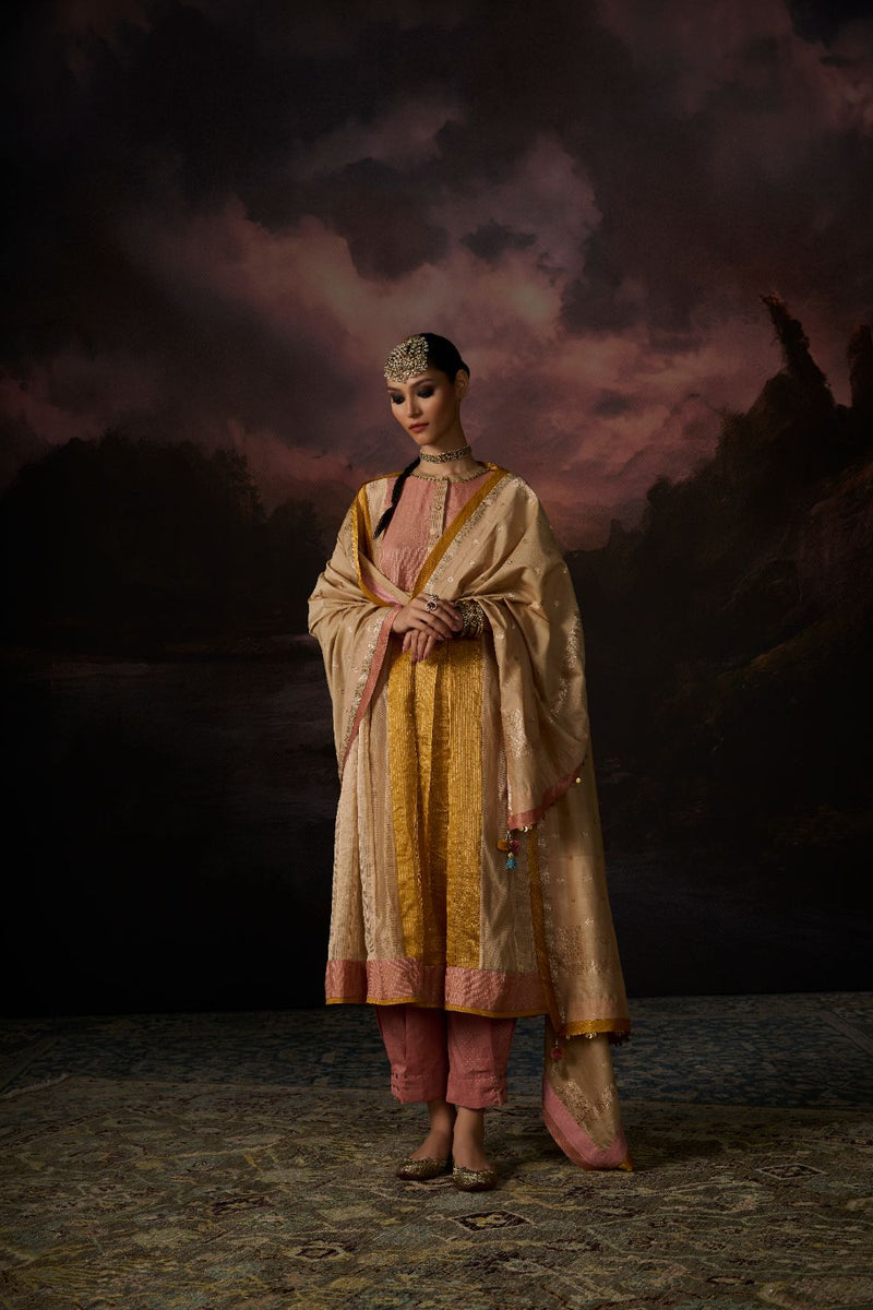 ZAKIR DUPATTA by SWATTI KAPOOR in gold color for women Worldwide