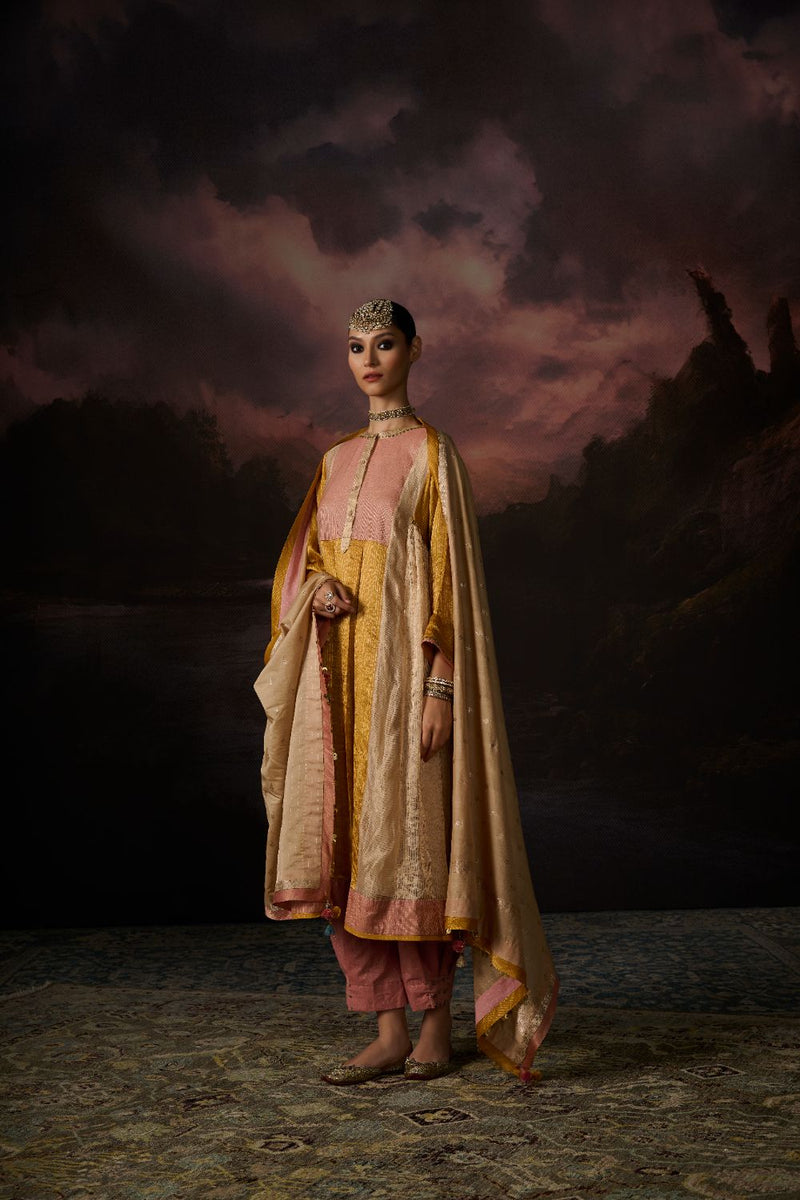 ZAKIR DUPATTA by SWATTI KAPOOR in gold color for women Worldwide
