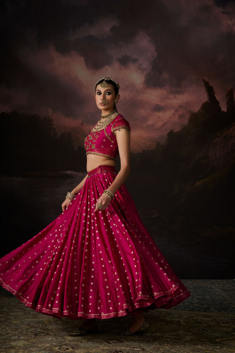 ZARA SKIRT chanderi by SWATTI KAPOOR in pink color for women Worldwide
