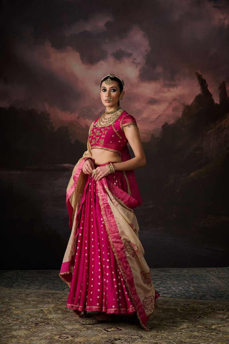 ZARA SKIRT chanderi by SWATTI KAPOOR in pink color for women Worldwide