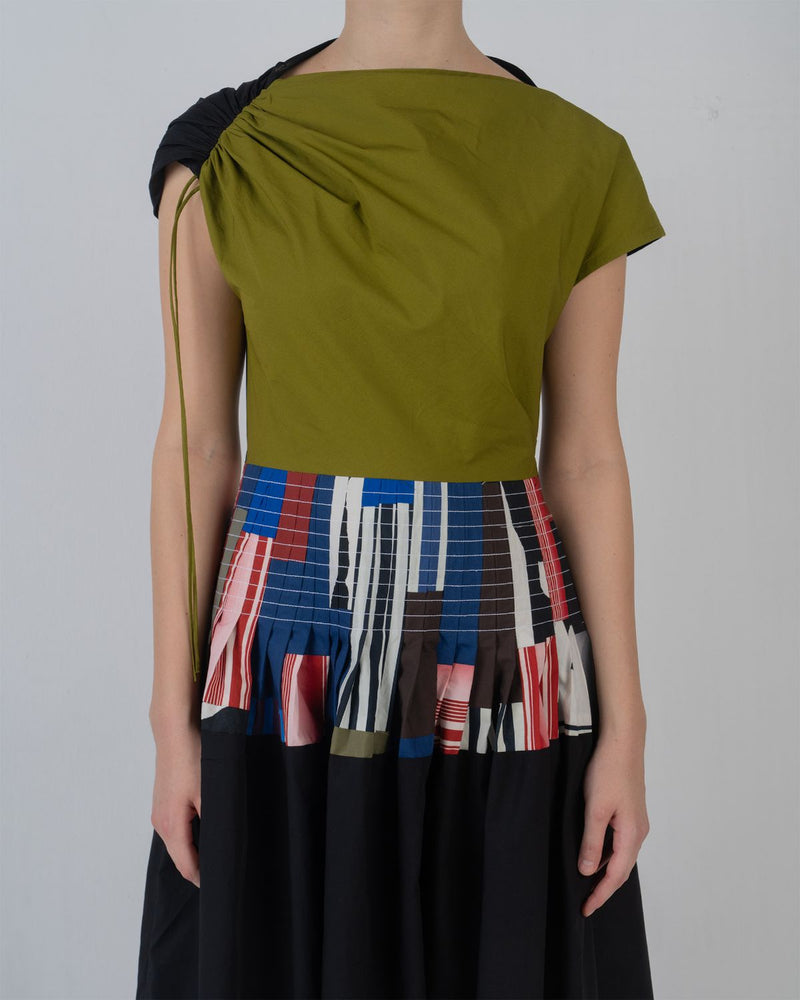 ZELDA DRESS - Olive + Multicolour + Black dress by Leh Studios in multicolour for women Worldwide