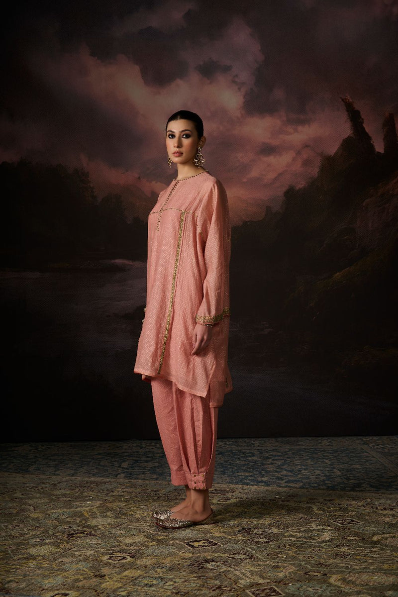 ZIA KAFTAN chanderi by SWATTI KAPOOR in pink color for women Worldwide