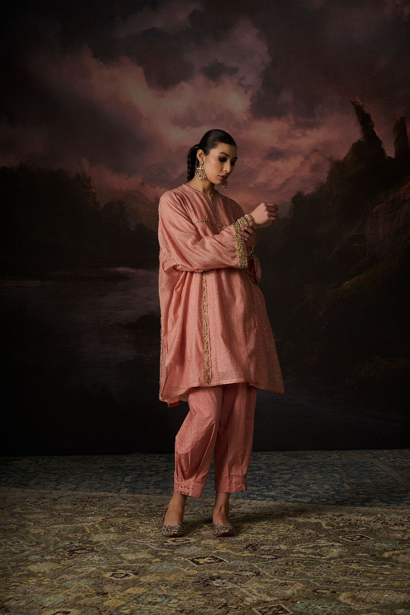 ZIA KAFTAN chanderi by SWATTI KAPOOR in pink color for women Worldwide