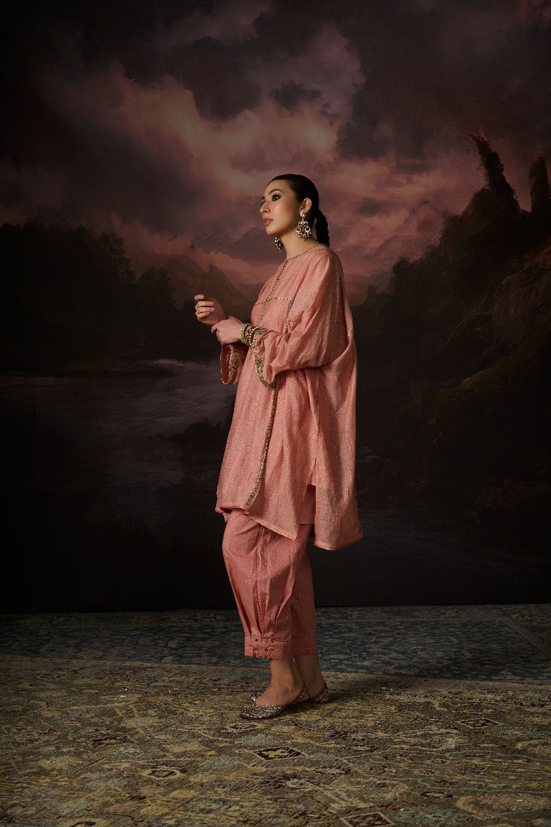 ZIA KAFTAN chanderi by SWATTI KAPOOR in pink color for women Worldwide
