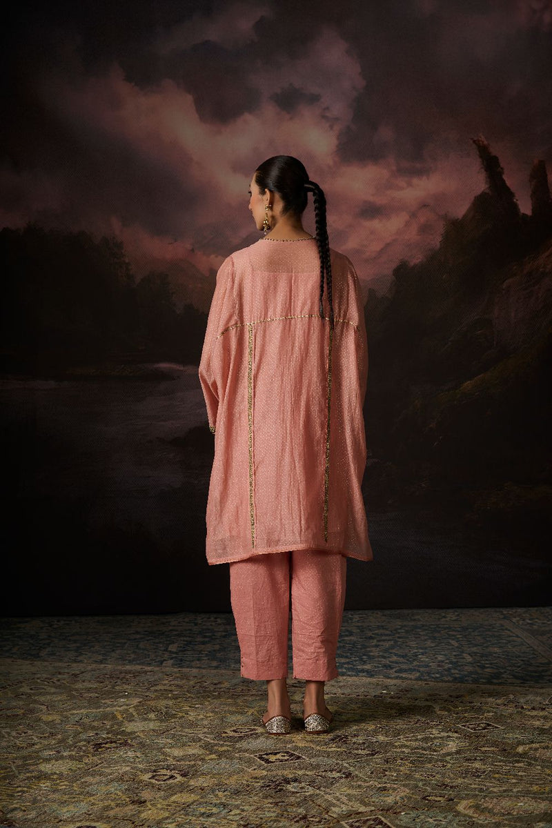 ZIA KAFTAN chanderi by SWATTI KAPOOR in pink color for women Worldwide