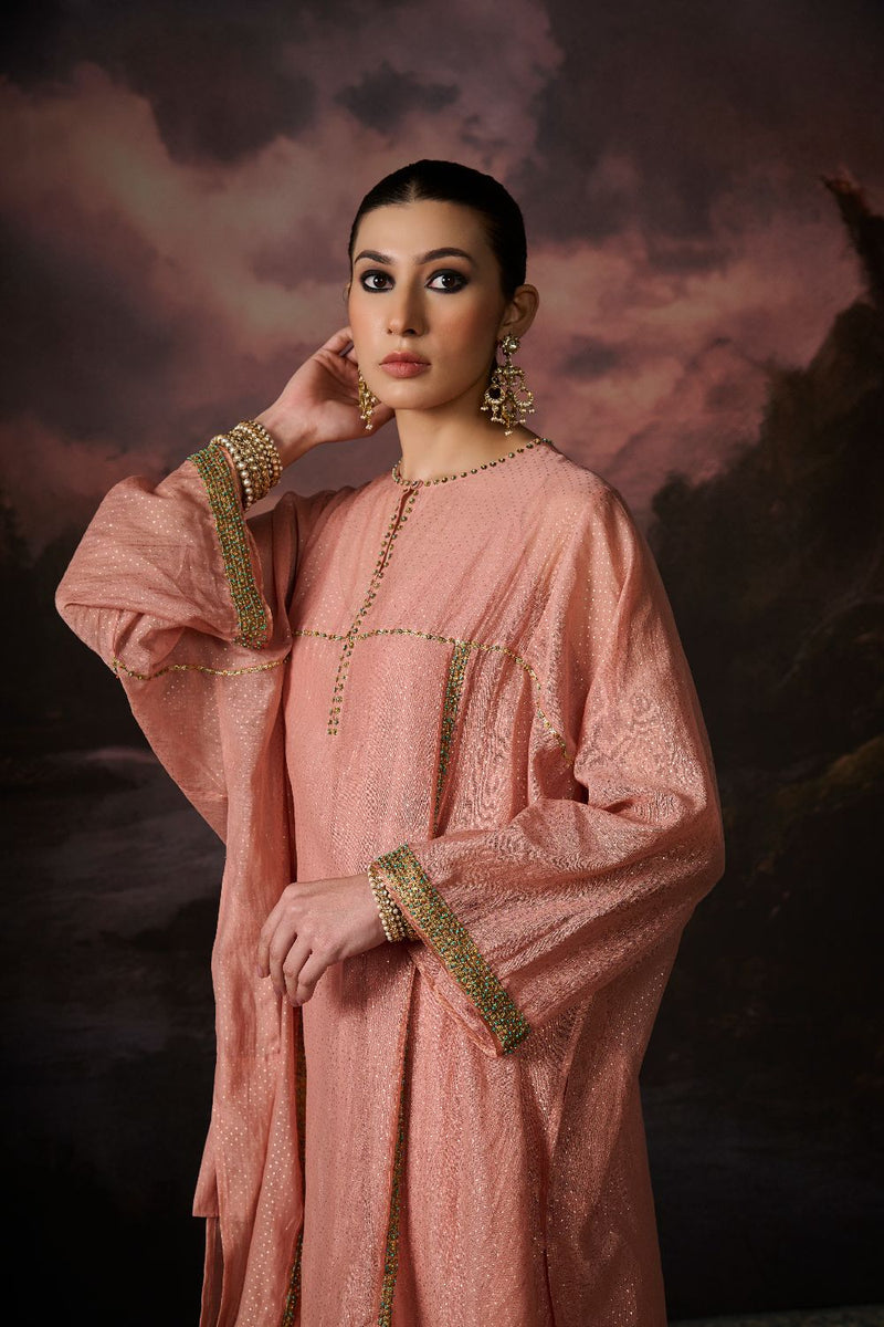ZIA KAFTAN chanderi by SWATTI KAPOOR in pink color for women Worldwide